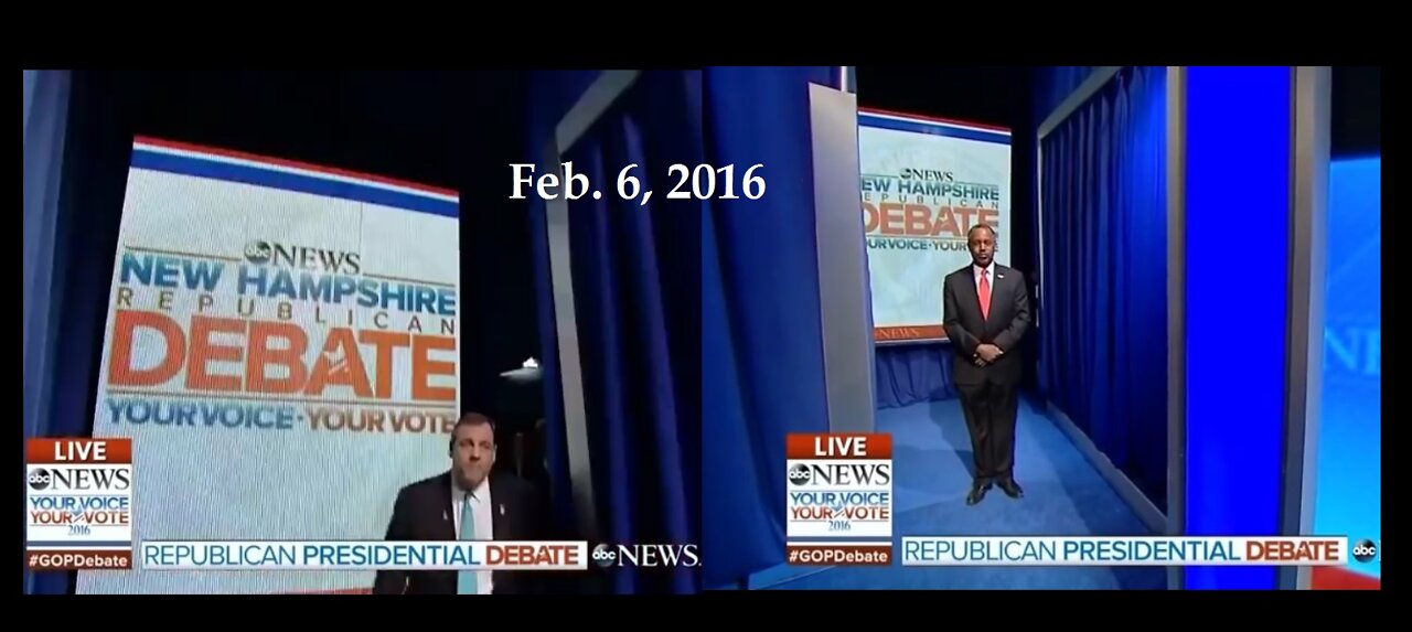 • Donald Trump waits for Dr. Ben Carson at New Hampshire debate Feb 6, 2016 • 1m. 36s.