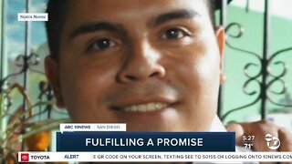 Campaign to fulfill final wish of driver killed while changing tire along I-805