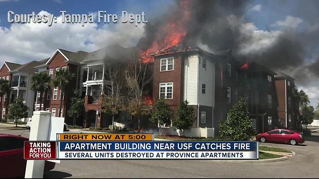 3-Alarm fire burning at Province Apartments near USF