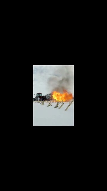 What happens when you fuel inject an orchard sprayer? Diesel powered flamethrower! #Shorts