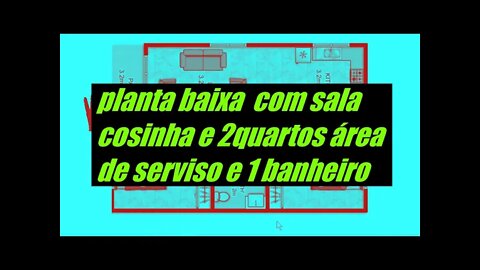 planta baixa casa de 2 quartos