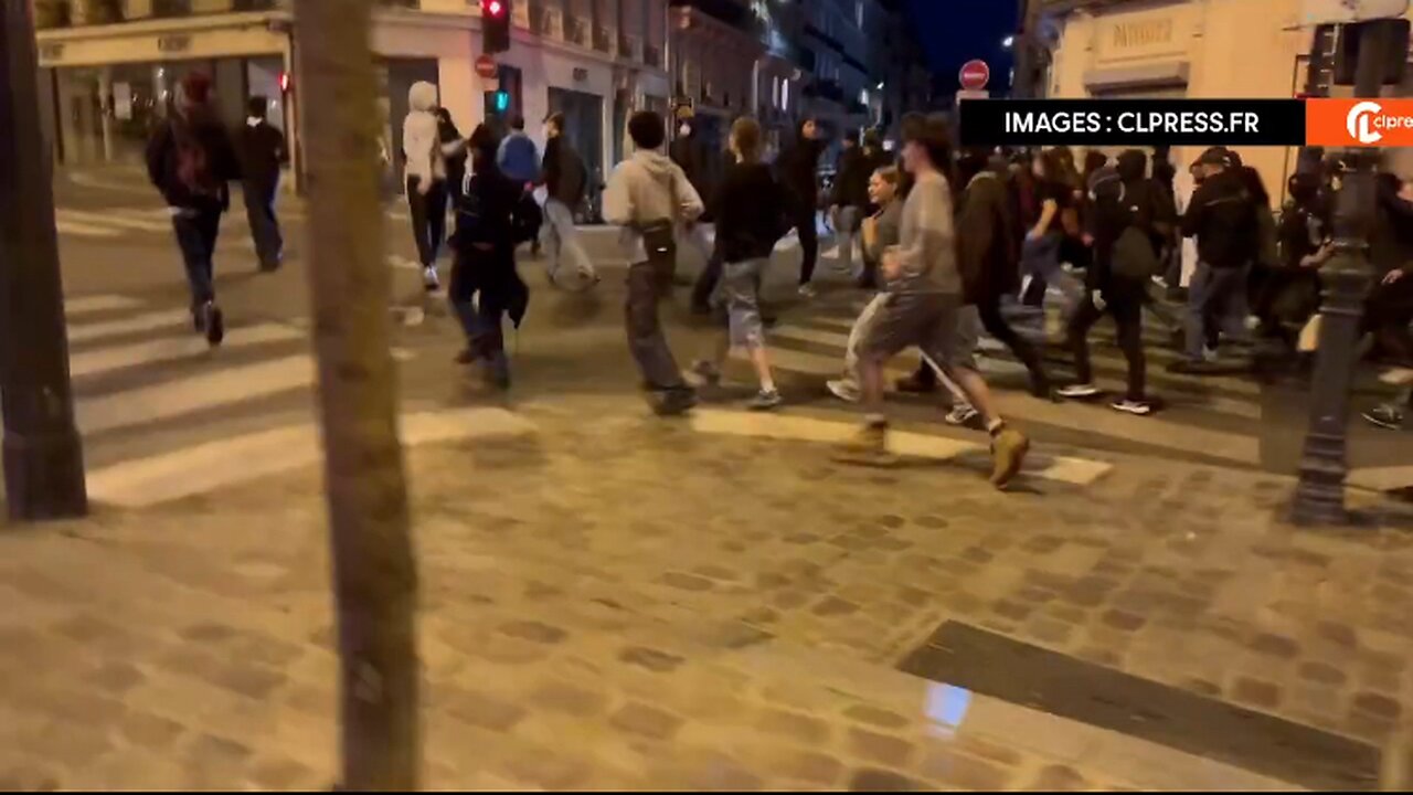 Far Left radicals rioting in France after Right wing landslide victories Part 1