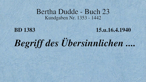 BD 1383 - BEGRIFF DES ÜBERSINNLICHEN ....