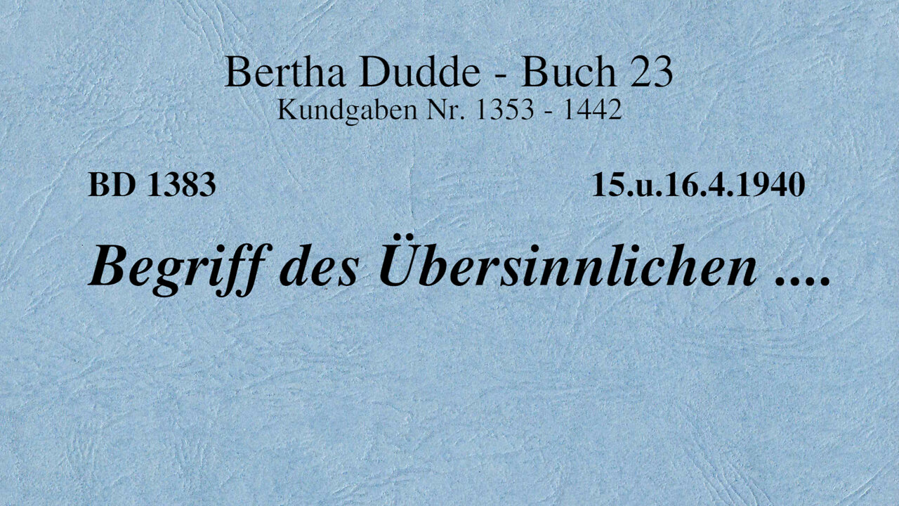 BD 1383 - BEGRIFF DES ÜBERSINNLICHEN ....