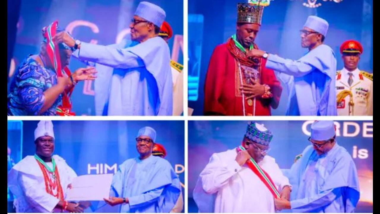 National Honours Awards 2022 :Buhari confers national awards on 447 recipients