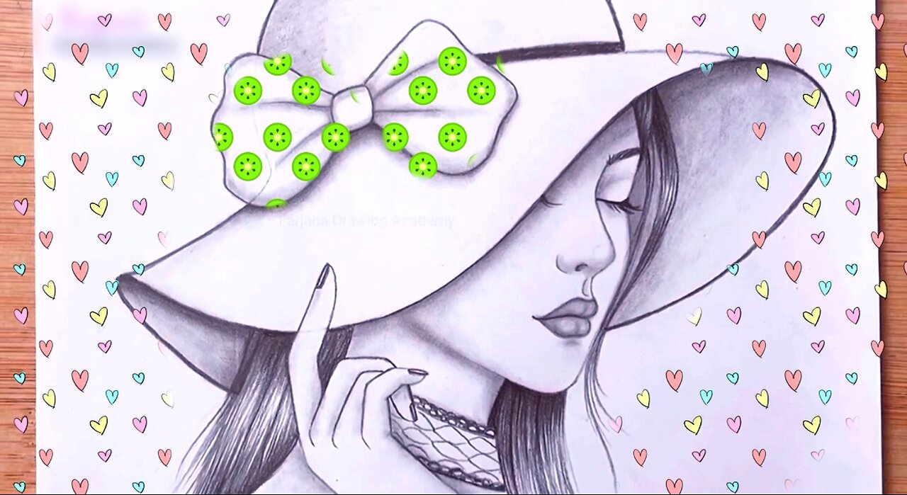 How to draw a girl scketching wearing hat step by step for beginners | pencil scketch