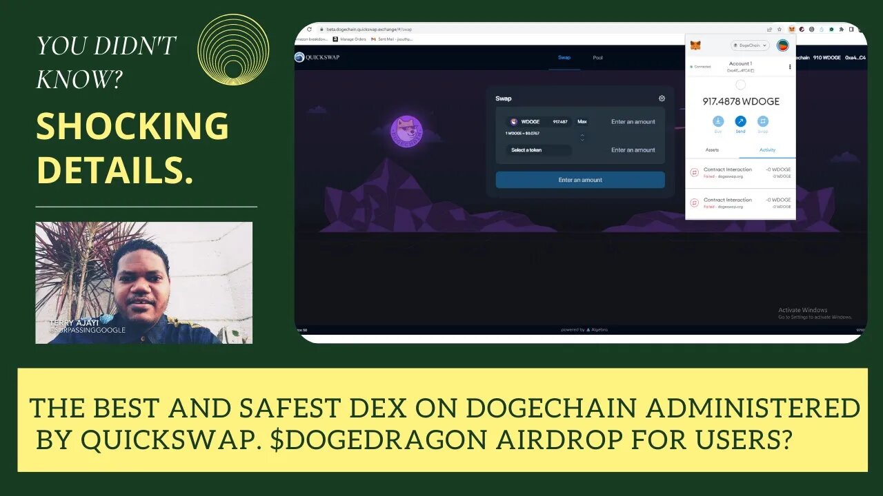 The Best And Safest Dex On Dogechain Administered By Quickswap. $DogeDragon Airdrop For Users?