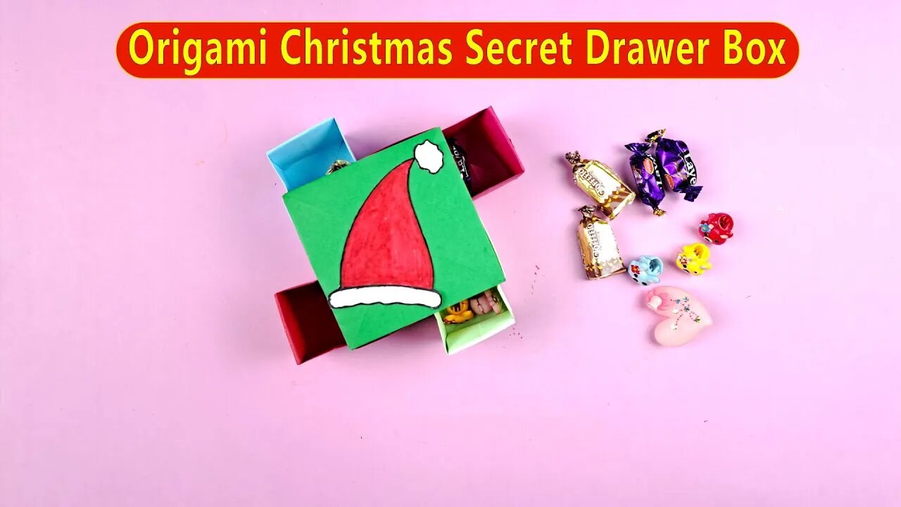 Origami Christmas Secret Drawer Box/DIY Easy Paper Crafts