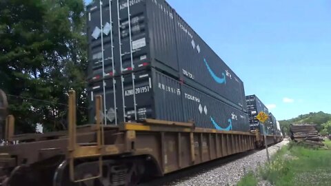 Westbound intermodal W/DPU at Hyndman