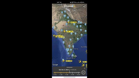 Emirates Airlines Flying over India