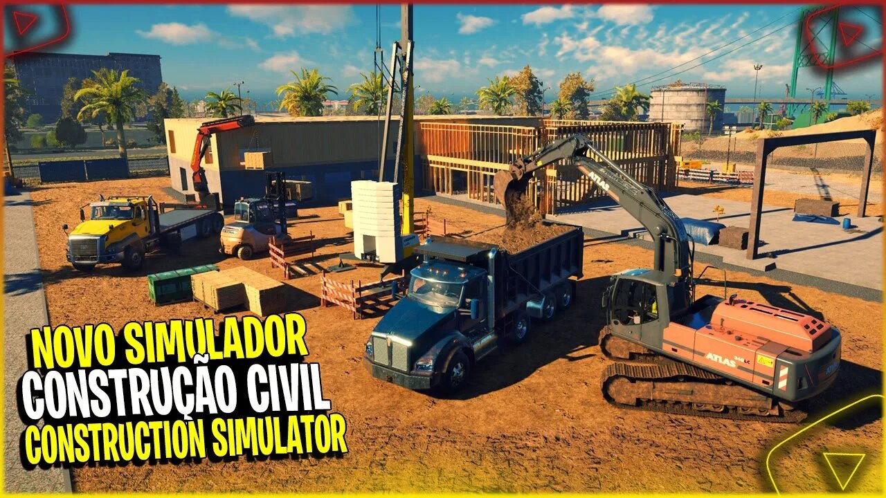 Novo Simulador de Construção Civil Máquinas Caminhões Carros Construction Simulator 2022