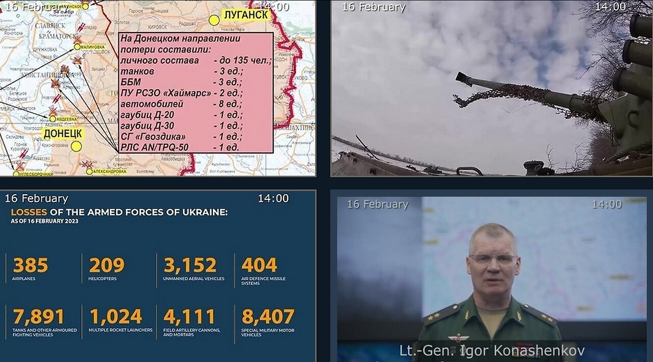 16.02.23 ⚡ Russian Defence Ministry report on the progress of the deNAZIfication of Ukraine