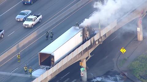Semi fire closes westbound I-70 near Purina plant