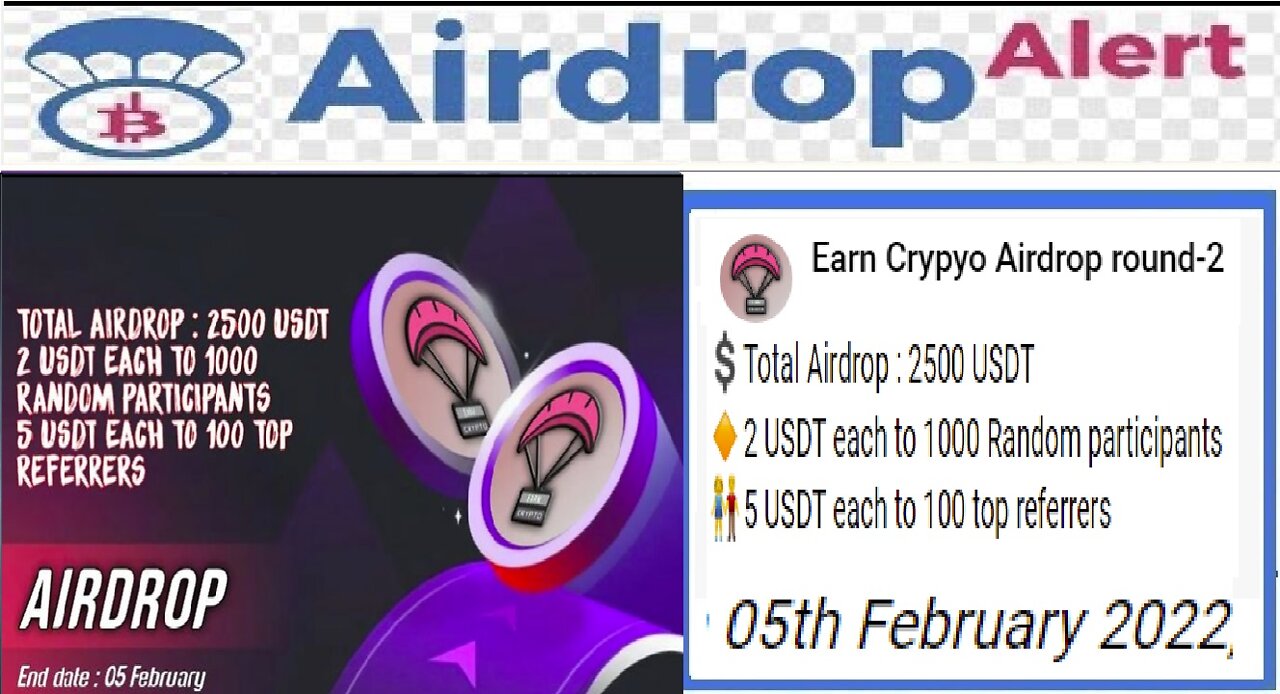 【Aidrop EarnCrypyo】Ganhe 2 USDT cada para 1000 participantes aleatórios | CryptoCurrency
