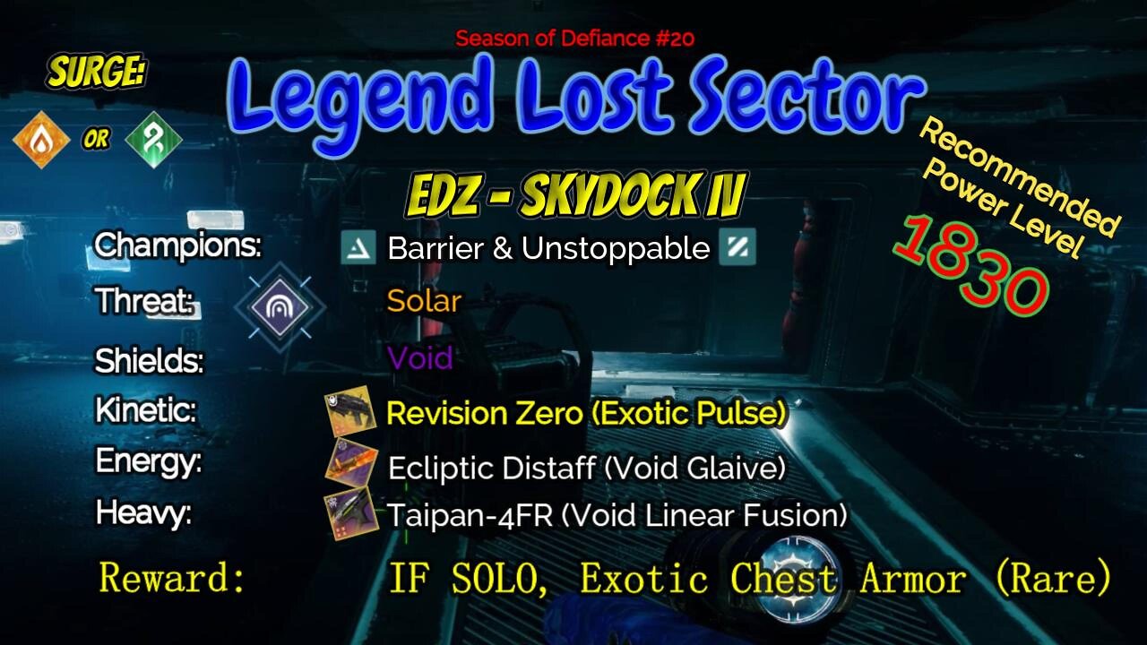 Destiny 2 Legend Lost Sector: EDZ - Skydock IV on my Strand Warlock 4-28-23