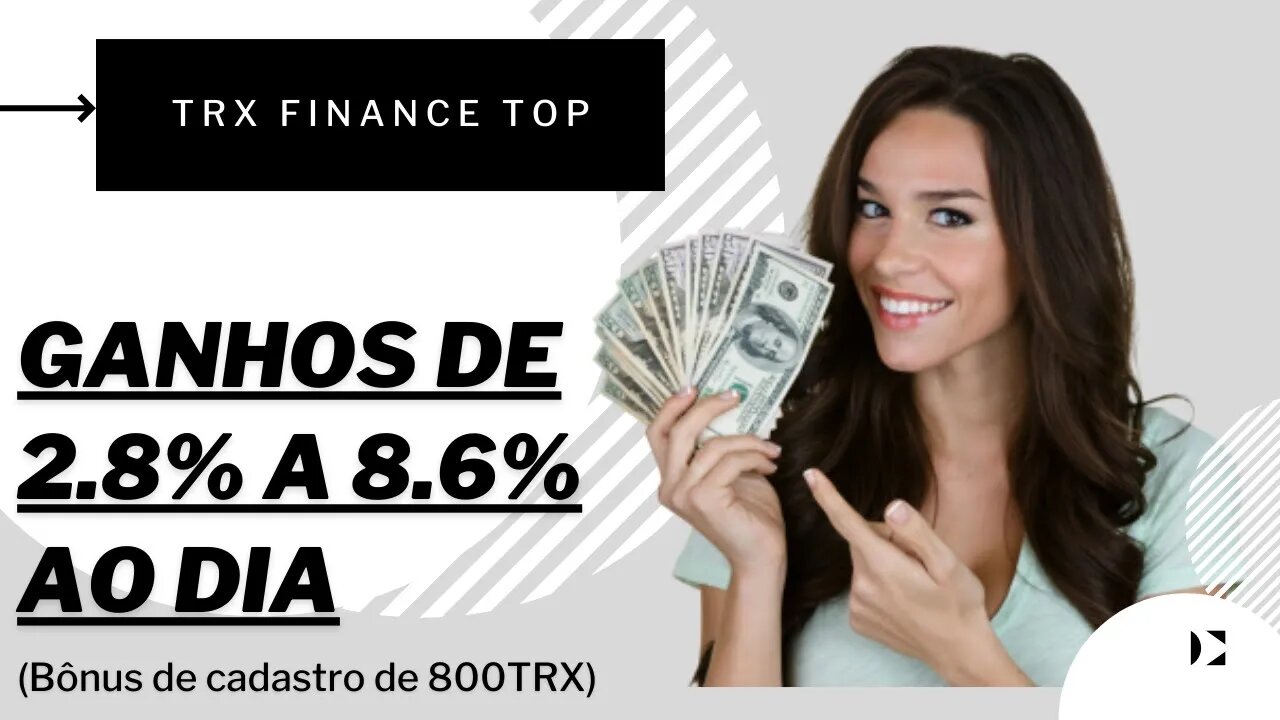 TRX FINANCE TOP - Cloud Mining de TRX que te paga de 2.8% à 8.6% ao dia, isso ninguém te conta.