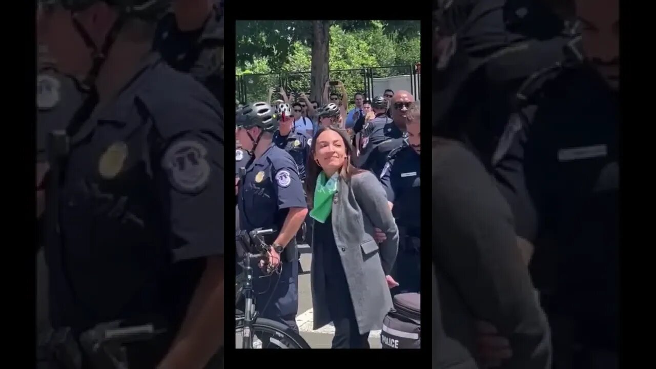 AOC Fakes arrest 😝 Imaginary handcuffs? #shorts