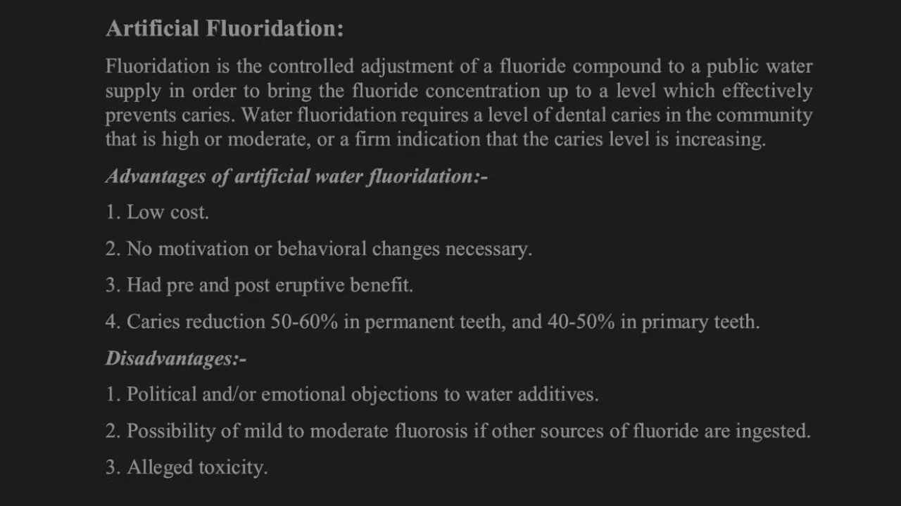 Preventive Dentistry L4 (Systemic fluoride)