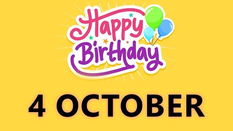 Happy Birthday to all who have Birthday on 4 October - Birthday Wish From Birthday Bash