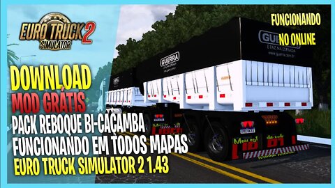 ▶️ETS2 pack Reboquee Bi-Caçamba Guerra Para EURO TRUCK SIMULATOR 2 1.43