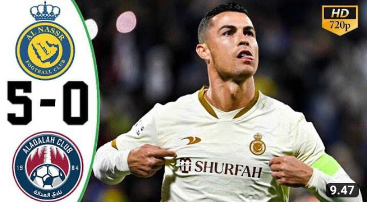 Cristiano ronaldo Tow 2 Goals al nassr vs al adalah 5-0 All Goals & Extended Highlights 2023 today