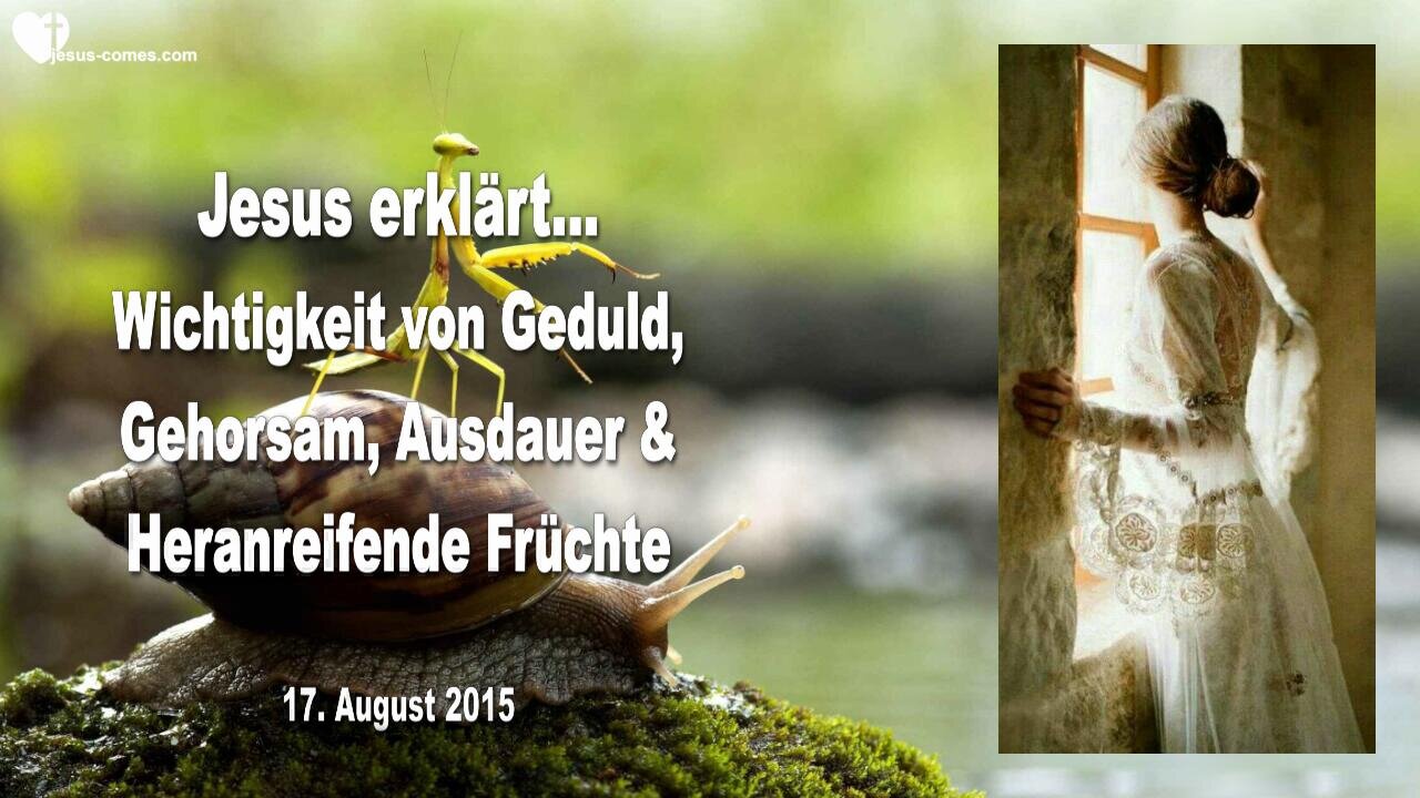 17.08.2015 ❤️ Jesus erklärt... Wichtigkeit von Geduld, Gehorsam, Ausdauer und heranreifende Früchte