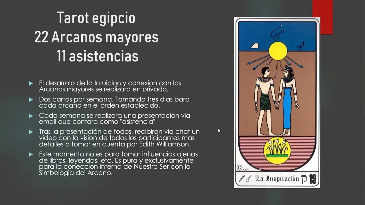 Taller Autorreferente Tarot Egipcio y Lectura Ampliada Cabala de la Prediccion