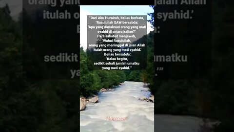 Rasulullah Bersabda: Hukum Meninggal karena Tenggelam Adalah Syahid.