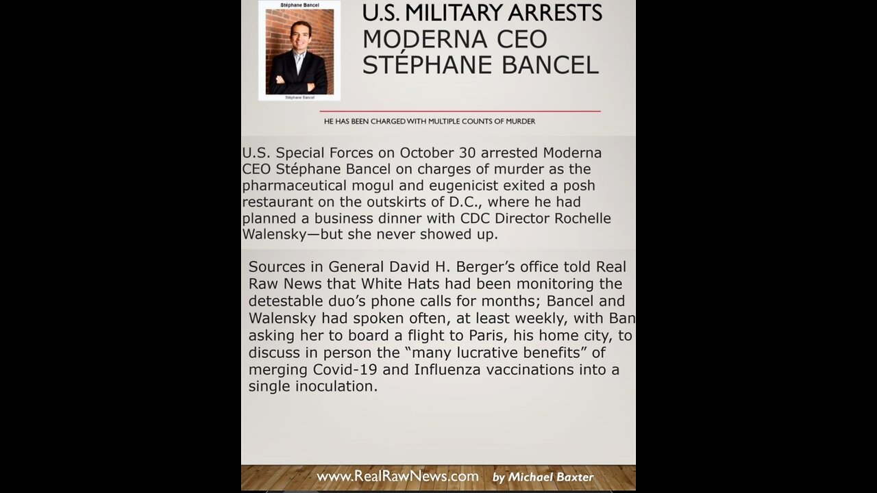 — U.S. MILITAIRY ARRESTS MQDERNA CEQ STEPHANE BANCEL