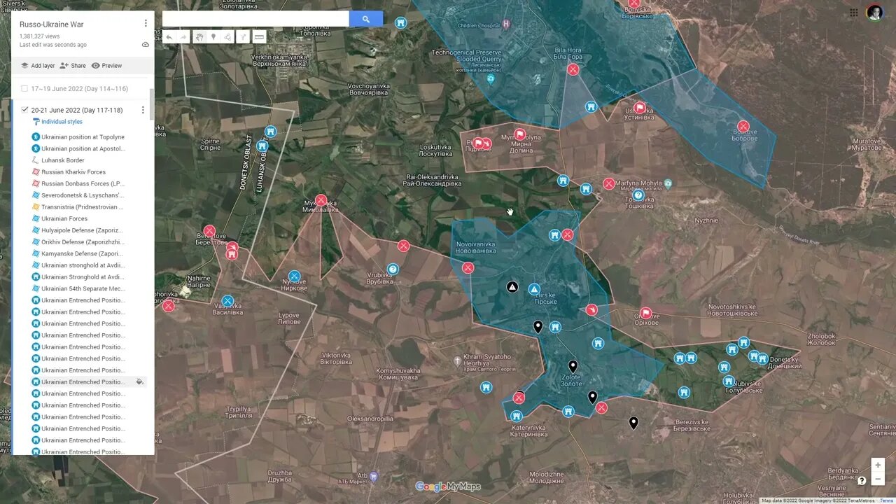 [ Popasna Front ] Russian Forces captured Ustynivka, Myrna Dolyna, Pidlisne, Orikhove and Klynove