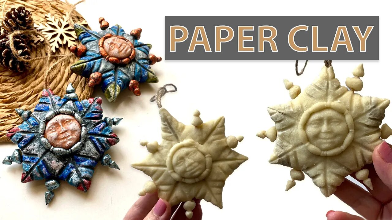 DIY 🙌 How to make paper clay. 🎄Christmas papier-mâché toy idea