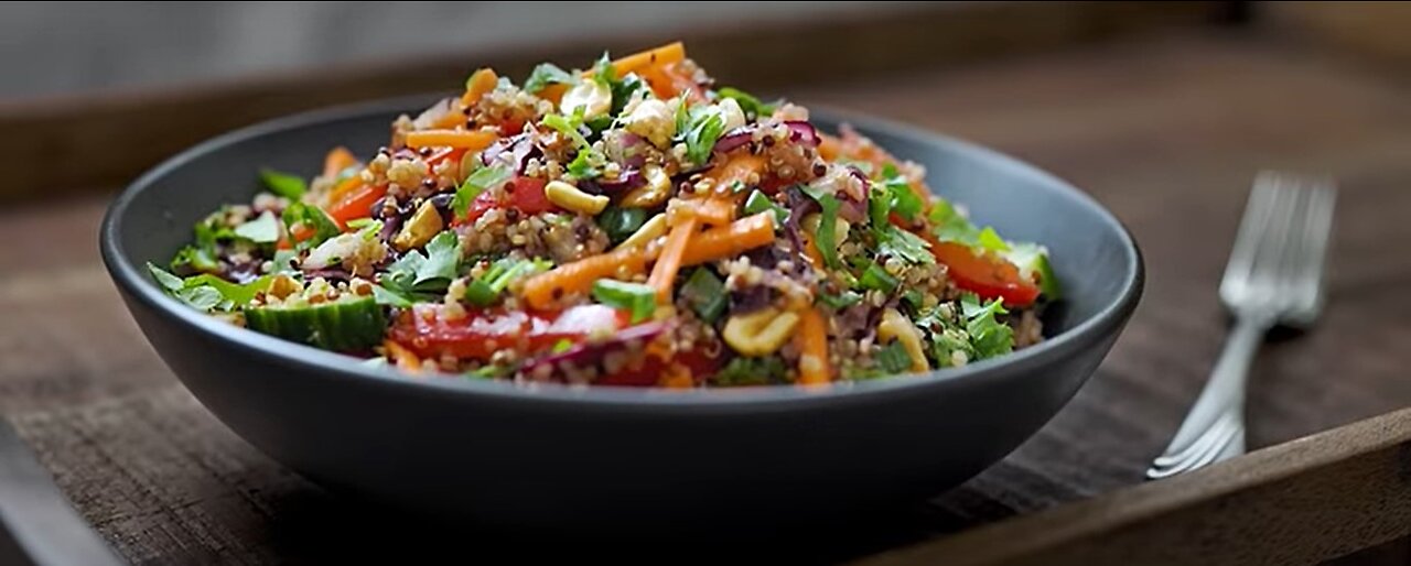 WHOLESOME QUINOA NOURISH BOWL with Asian Dressing | High Protein Vegetarian and Vegan Meal Ideas