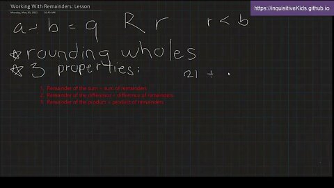 Working With Remainders: Lesson