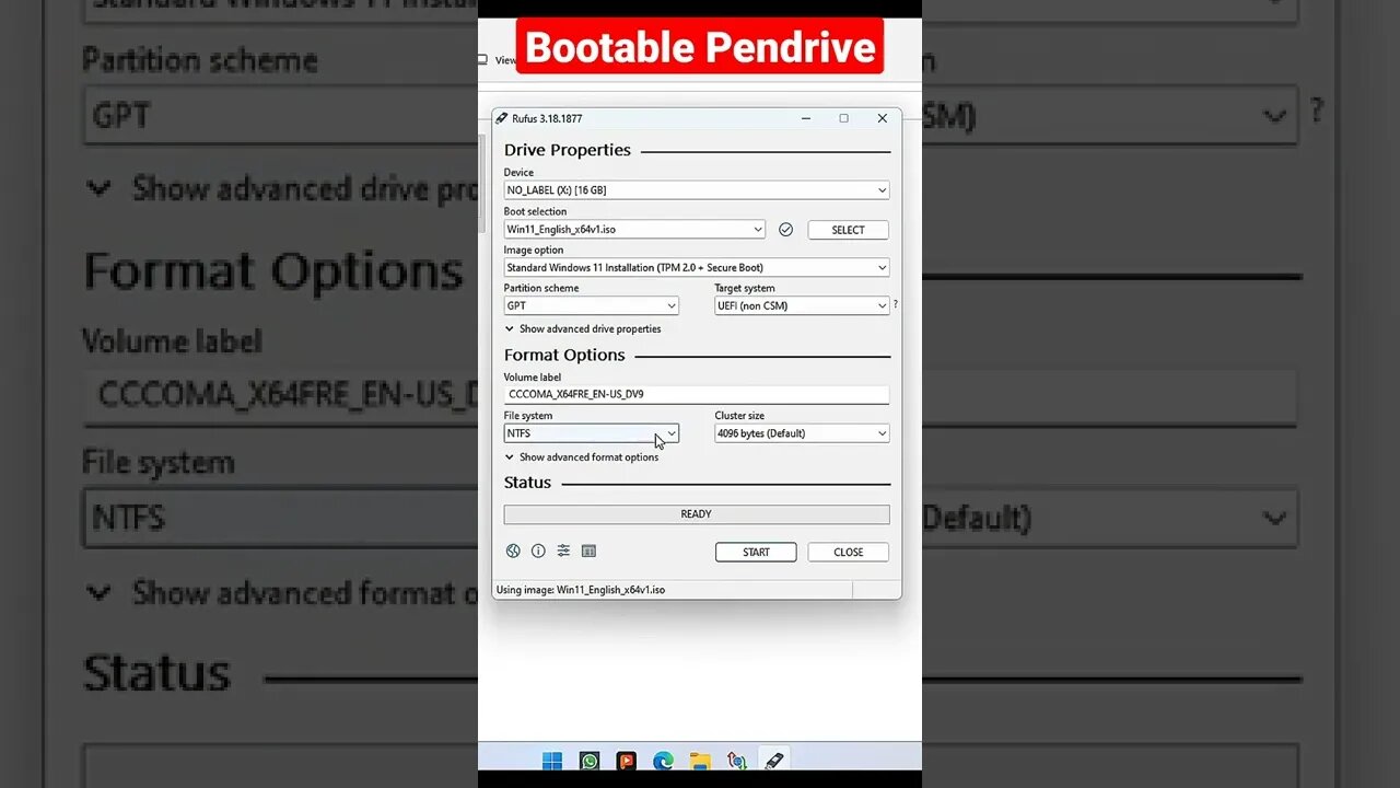 Easiest Way to Make Bootable Pendrive #short #shorts