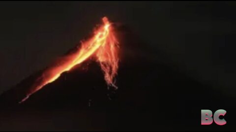 Philippines’ Mayon Volcano spews lava down its slopes in gentle eruption putting thousands on alert