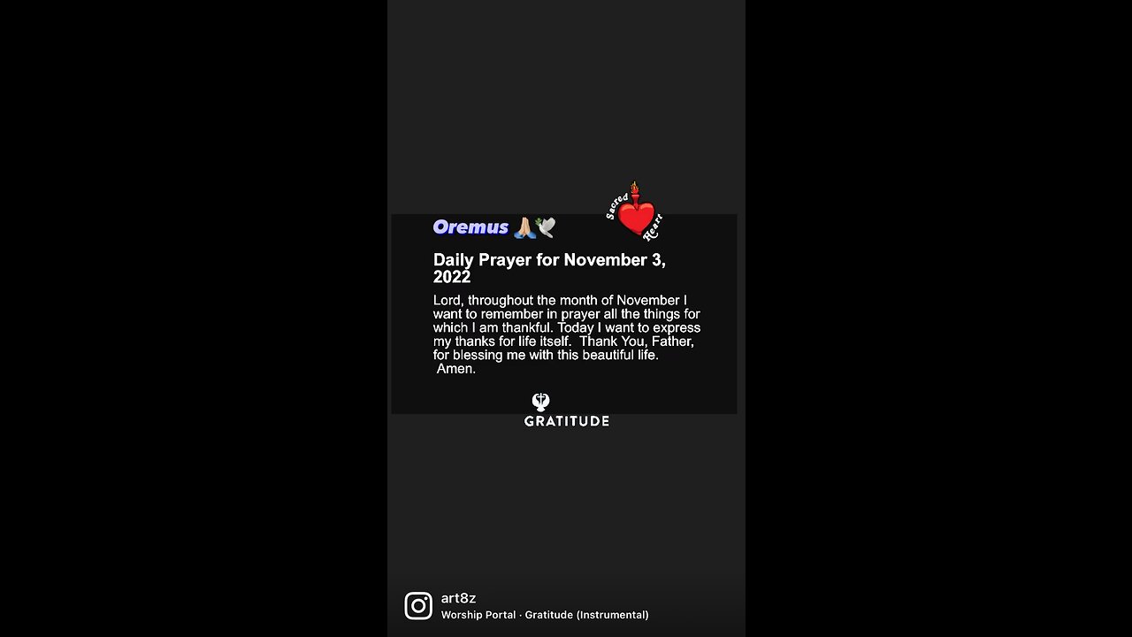 Oremus ๐๐ผ๐Series: Gratitude