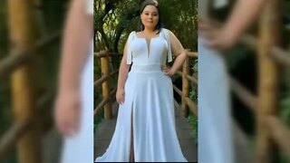 🛑 VESTIDO PARA FESTA E CASAMENTO PARA NOIVA E MADRINHA PLUS SIZE DECOTE E FENDA LATERAL