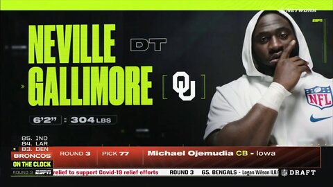 2020 NFL Draft 3rd Round 82nd Overall Dallas Cowboys Select Neville Gallimore