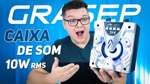 Caixa de SOM GRASEP 10W - CUSTA SÓ R$ 60,00! Será que é BOA?