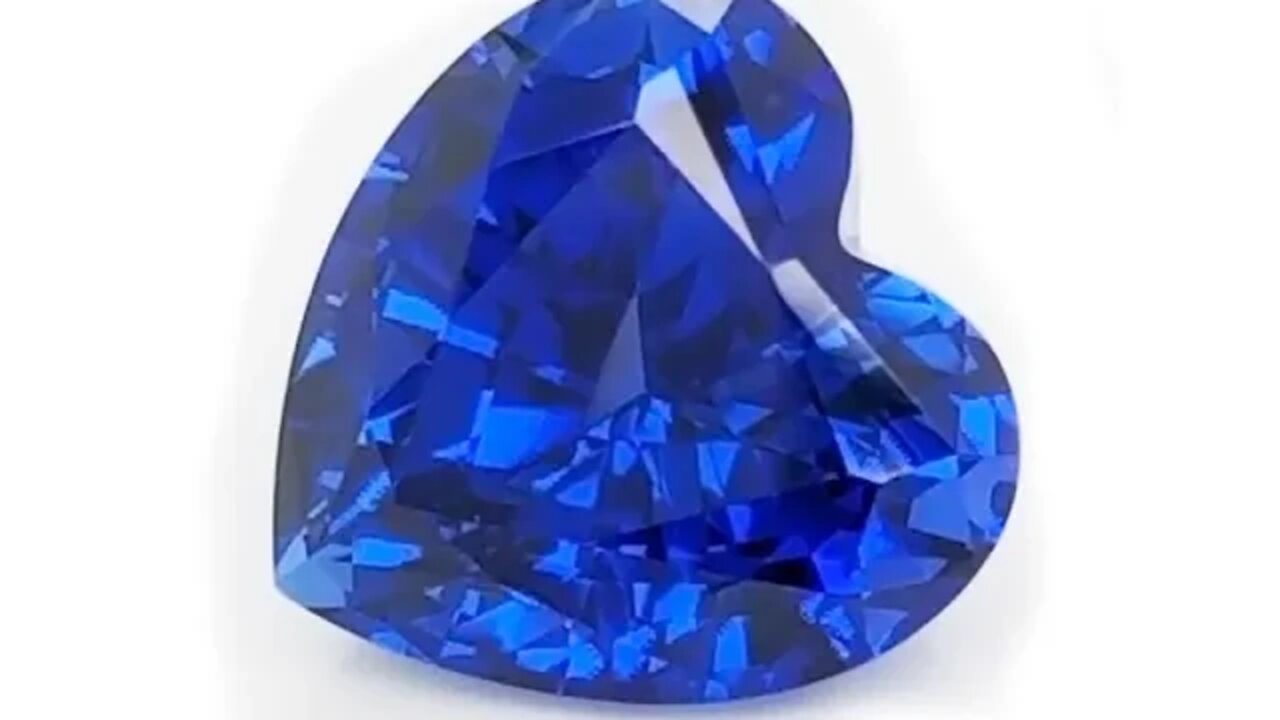 Chatham Heart Blue Sapphires: Lab grown heart shaped blue sapphires