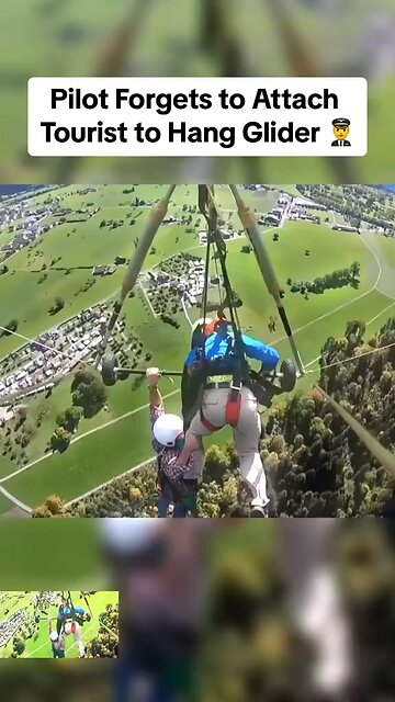 Would you be this calm if your hang-gliding instructor forgot to strap you to the hang-glider?