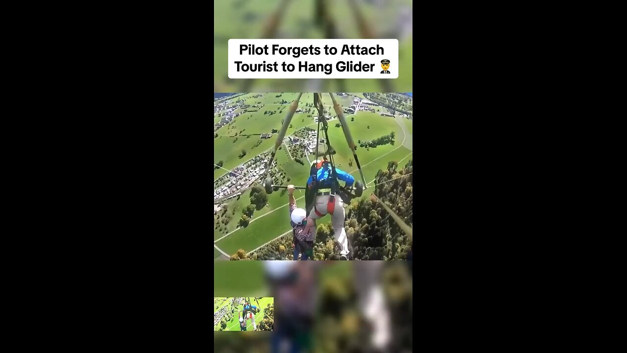 Would you be this calm if your hang-gliding instructor forgot to strap you to the hang-glider?