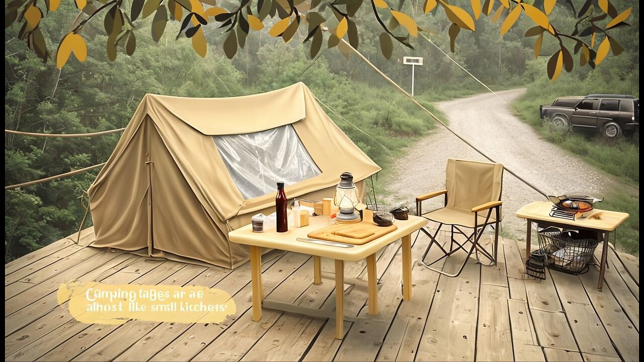 These days, camping tables are almost like small kitchens_ _Cool wheat noodles