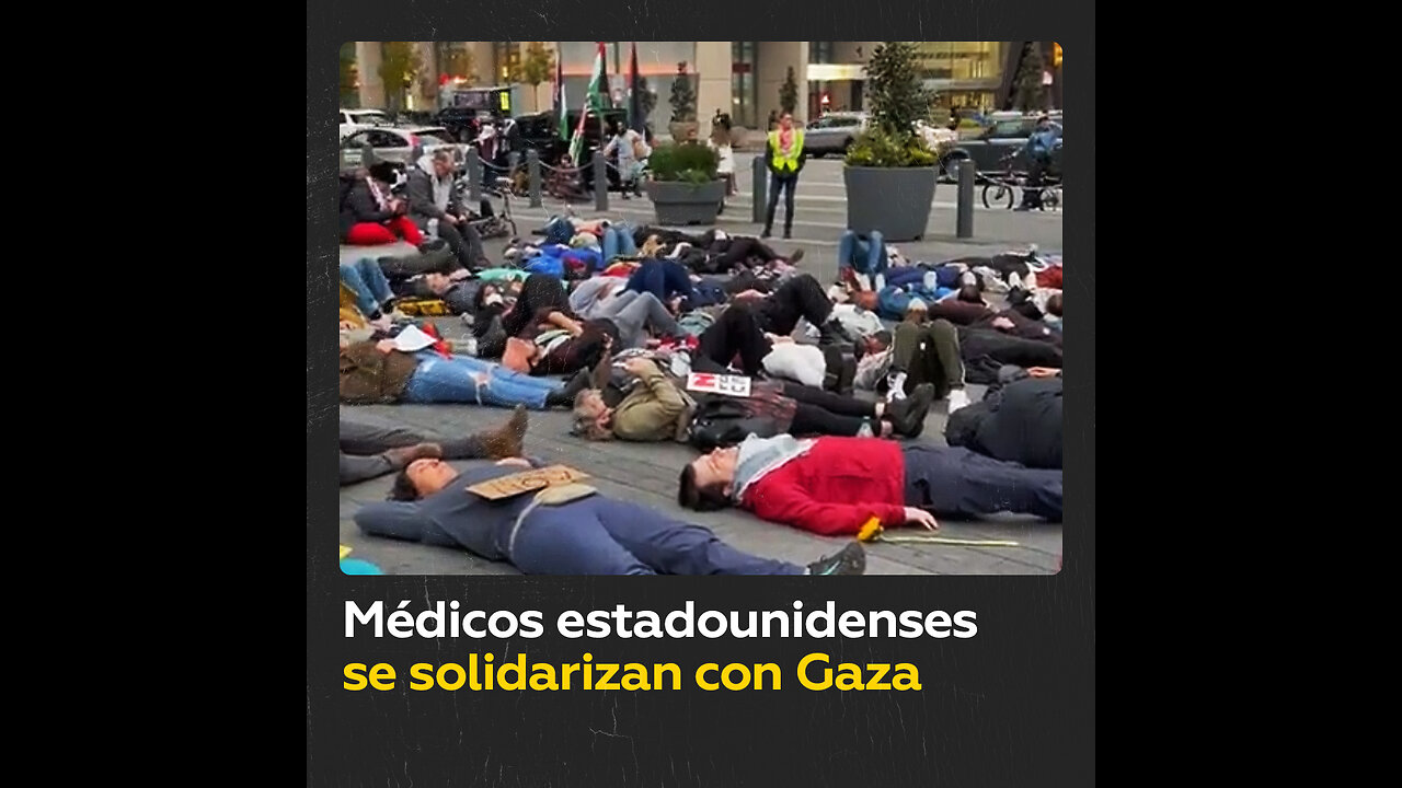 Manifestación de médicos estadounidenses en apoyo a Gaza