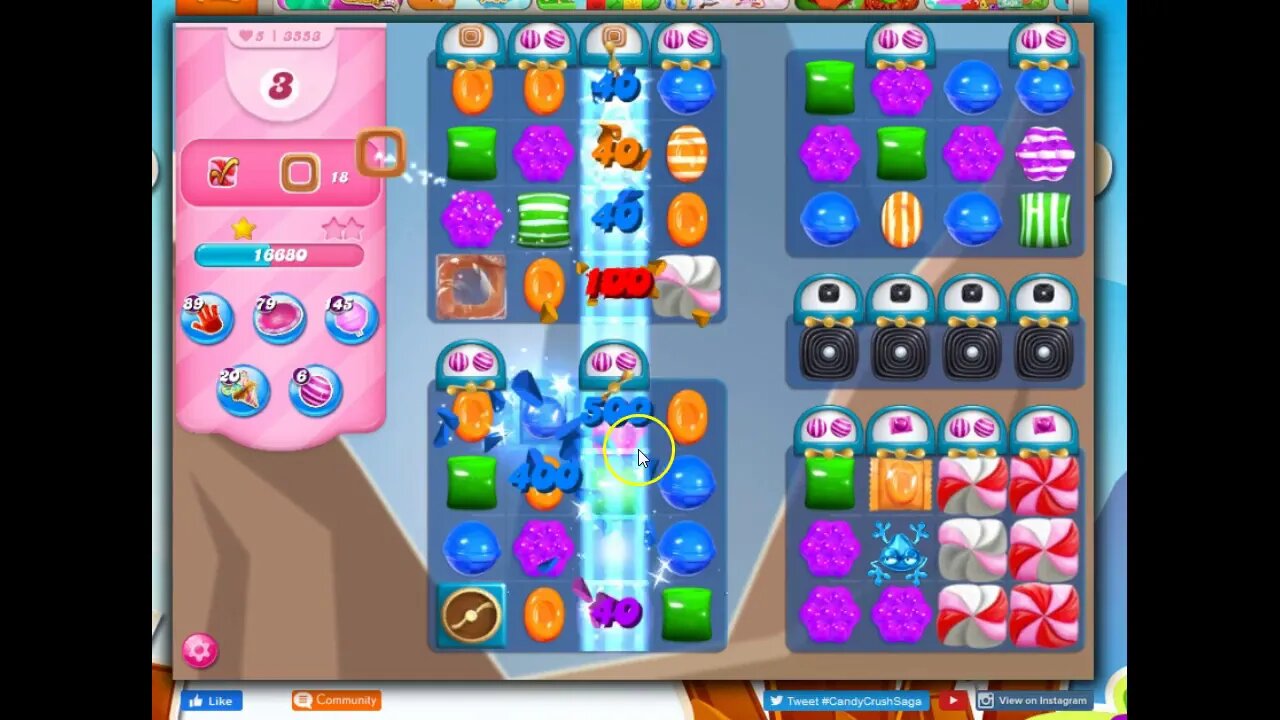 Candy Crush Level 3553 Talkthrough, 14 Moves 0 Boosters