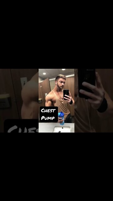 Flexing pecs with a chest pump 💪