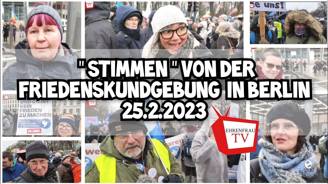 Stimmen der Friedenskundgebung in Berlin am 25.2.2023