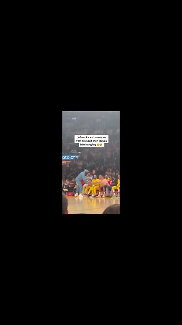Lebron kicks Bazemore out of his seat