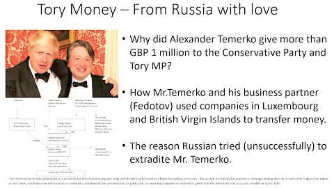 Tory funding - the trail from Russia, Monaco, British Virgin Islands and Luxembourg