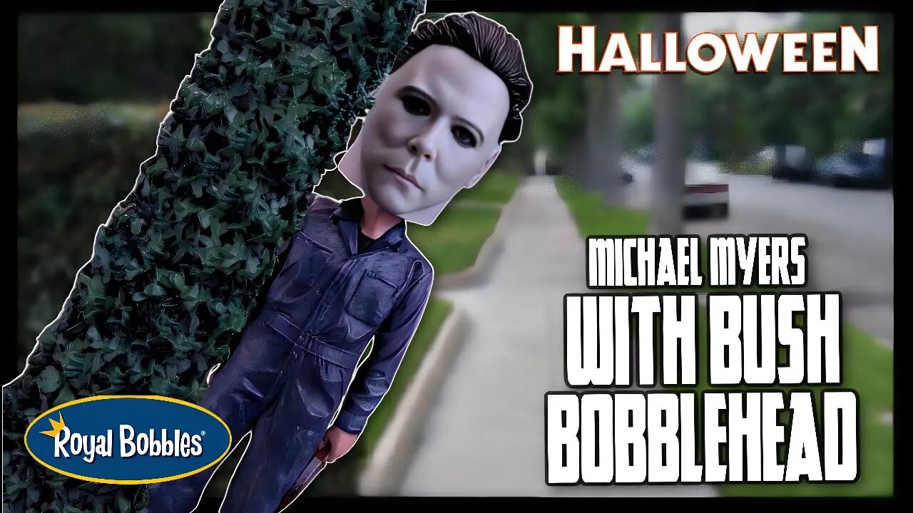 Royal Bobbles Halloween Michael Myers with Bush Bobblehead | Spooky Spot 2023